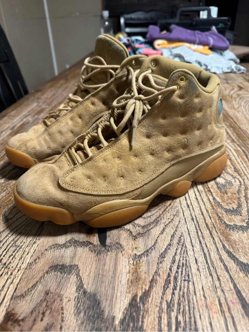 Jordan 13 Retro Wheat Suede Sneakers Men’s Size 10  Shoes 414571-705